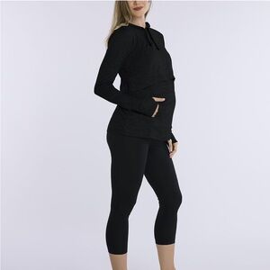 Motherhood Maternity Black Hooded Nursing Sweatshirt